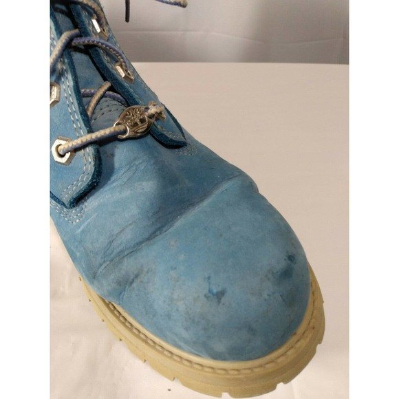 Timberland Women’s 4 Inch Waterproof Boot Blue | Leather Upper | Size 9M - Picture 3 of 10